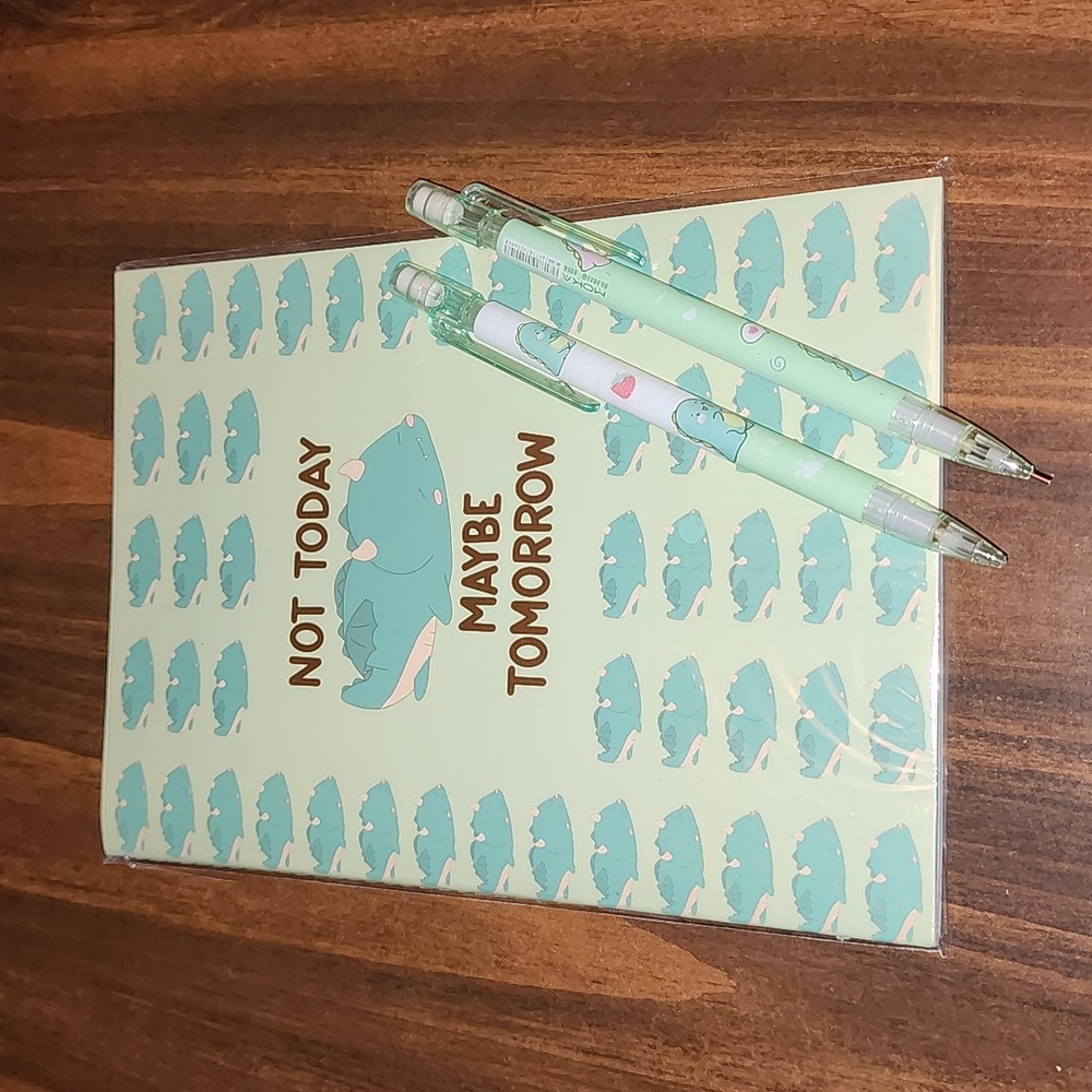 Brand new set of  Design by Mina Draco notebook and 2 mechanical pencils set